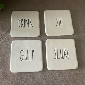 Rae Dunn DRINK/SIP/GULP/SLURP Coasters